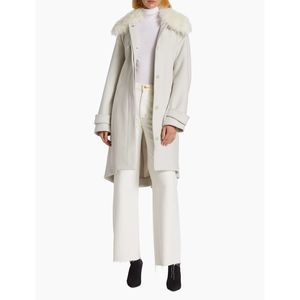 Stella McCartney Faux Fur-Collar Wool Trench Coat IT42/US6 $2800